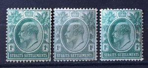 Malaya Straits Settlements 1904-10 KEVII 1c Varieties Mint MCCA SG#127 M4317