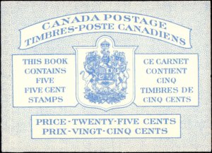 Canada #341a, Complete Set, Unexploded Booklet, 1956, Never Hinged