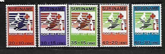 SURINAM, B261-B265 , MNH, BOY,BIRD,RED CROSS,BLOOD TRANSFUSION BOTTLE