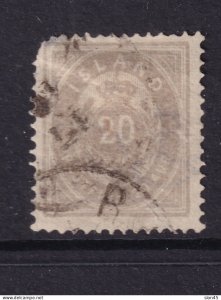 Iceland 1876 20a perf 14x13.5 CV  $500 Used Sc 13a  15206