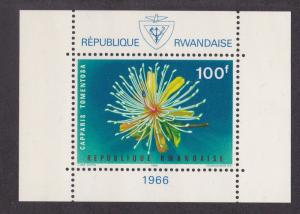 Rwanda # 160a, Flowers, Souvenir Sheet, Mint NH, 1/2 Cat.