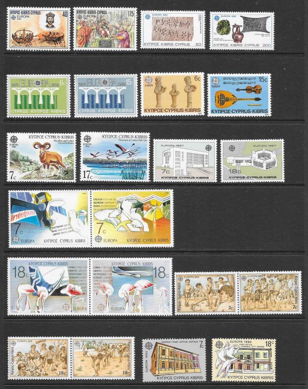 CYPRUS Europa (47) Stamps All Mint Never Hinged