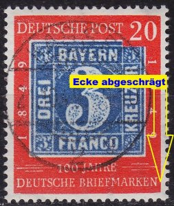 GERMANY BUND [1949] MiNr 0114 F6 ( O/used ) [01] Plattenfehler