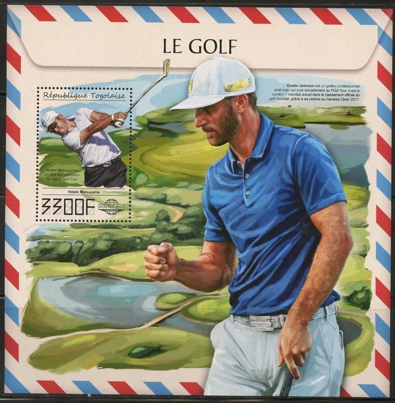 TOGO 2017 GOLF JOHNSON & MATSUYAMA  SOUVENIR SHEET MINT NH