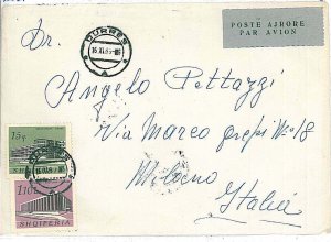 POSTAL HISTORY cover -  ALBANIA: AIRMAIL to ITALY 1965