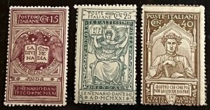 Italy Scott# 133-135 Unused Avg/F HR Set of 3 Cat $21.75