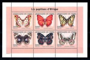 [95582] Niger 2000 Insects Butterflies Perf. Miniature Sheet MNH