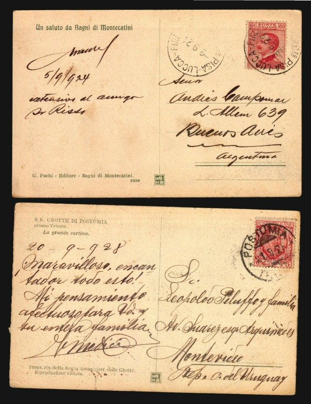 Italy 5 old ca1900 postcards with unusual postmarks TPO & cancel ambulante etc