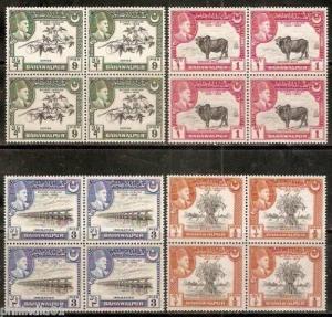 Bahawalpur India Pakistan 1949 Silver Jubilee Bridge Bull Sc 22-25 Blk/4 MNH