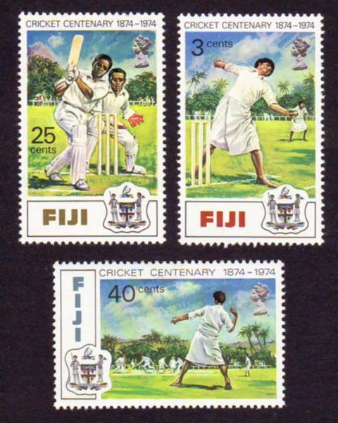 Fiji 1974 Scott344-346 Set of 3 Centenary of Cricket MH 