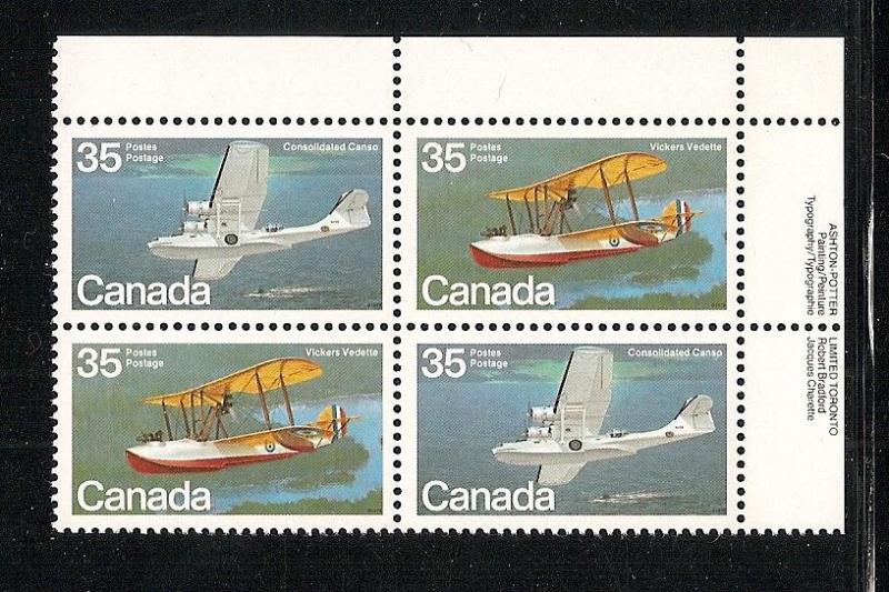 Canada 1979 Aircraft Flying Boats  plate block mnh  SC 846a