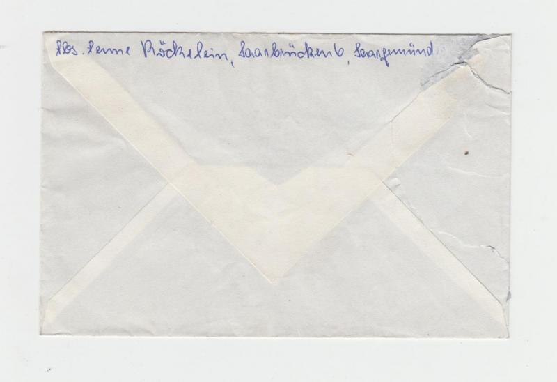 SAAR 1954 COVER AIRMAIL TO NEW YORK, 76f RATE (SEE BELOW)