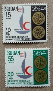Sudan 1963 Red Cross, MNH. Scott 162-163, CV $1.50