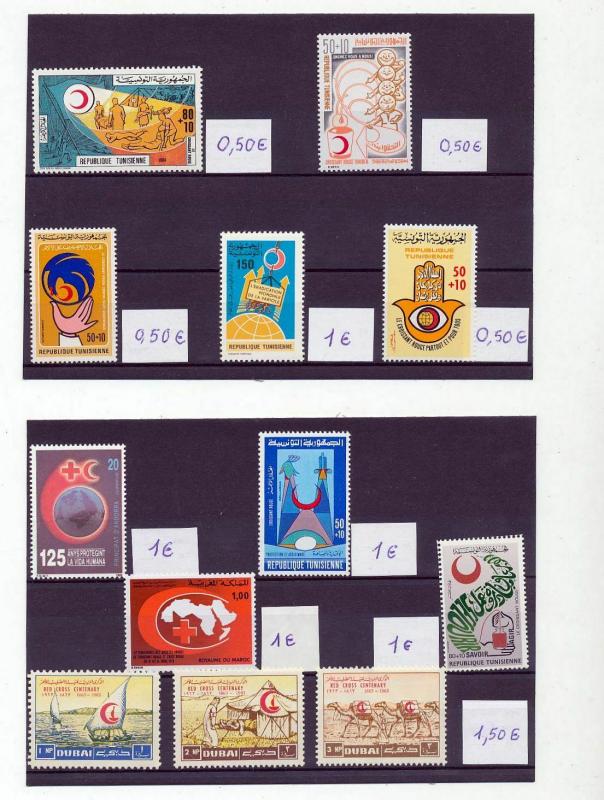 Jordan Norway Lux Algeria RED CROSS Sheets MNH MH (40+) Ref DD641