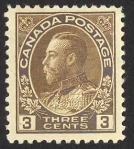 Canada Sc# 108 MNH 1918 3c brown KGV Admiral Issue