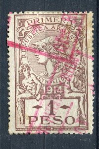 ARGENTINA; Early 1900s classic Revenue Fiscal issue fine used 1P. value