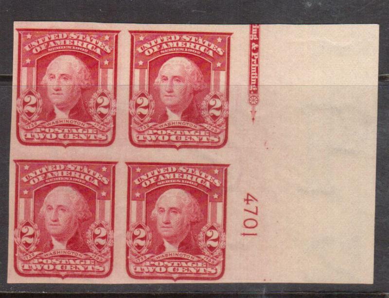 USA #320a Extra Fine Never Hinged Plate Block 