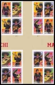 US 5703a-5707a 5707c Mariachi imperf NDC cross gutter block 16 MNH 2022