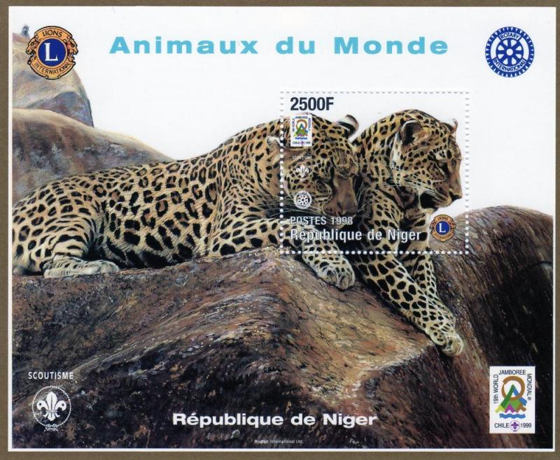 Niger 1998 Scouts/Lions/Rotary/Fauna 3 Sheetlets (27values) + 3 S/S Sc # 1003/7