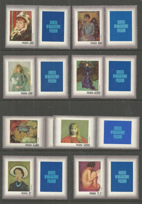 POLAND 1839-1845, B123, MNH, PAINTINGS OF WOMEN, STAMP DAY, 1971