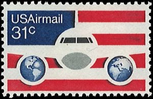 U.S. Scott # C90  1976 31c multi  Global Views ; TAGGED mint-nh- vf