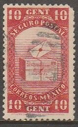 MEXICO G1, 10¢ INSURED LETTER. USED. F-VF (702)