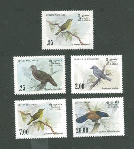 Sri Lanka Scott's # 691-694 & 877 Birds - Mint NH