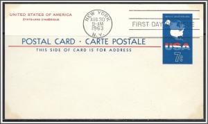 US #UX49 Map Postal Card FDC