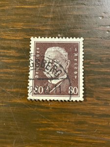 Germany SC 383 Used 80pf President Paul Von Hindenburg (Chocolate) (1) - XF/Sup