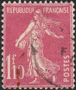 France #182 1927 1.10F Lilac Pink The Sower USED-Fine-H.
