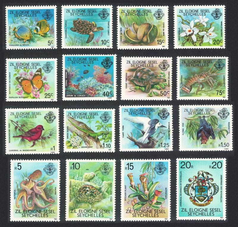 ZES Fish Turtle Lobster Butterfly Birds Octopus Bat Lizard 16v inscript '1980'