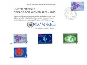 UN SC17 Decade For Women Souvenir Card New York Cancel FDC