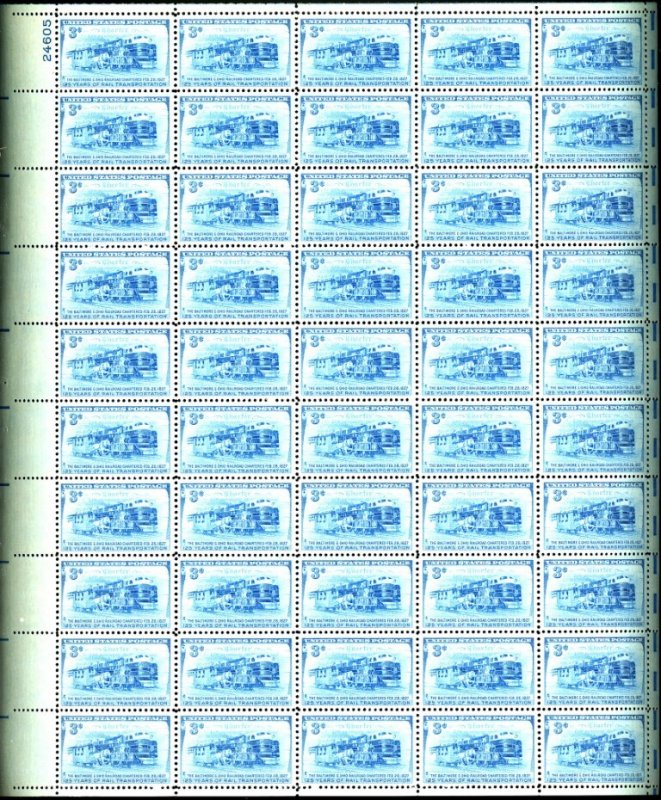 U.S. #1006 MINT PL# SHEET OF 50 OG NH