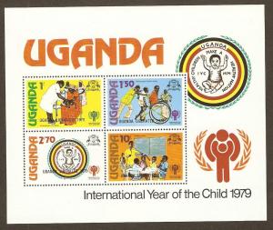 Uganda #269a NH Int'l Year Child SS w/Liberated O/P