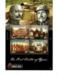 Nevis 2015 - World War I - Sheet of Four stamps - MNH