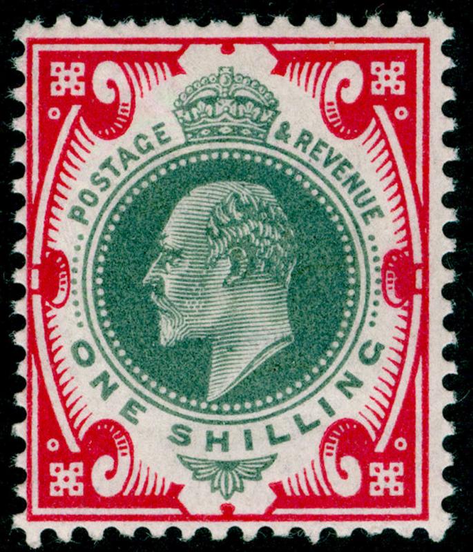 SG257 SPEC M45(-), 1s DEEP dull green & bright carmine, NH MINT. Cat UNLISTED 