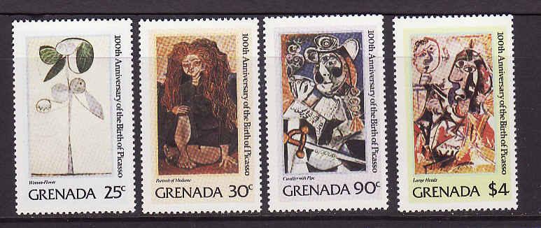 Grenada-Sc#1046-9-unused NH set-Paintings-Picasso-1981-