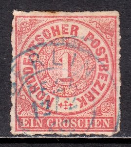 North German Confederation - Scott #4 - Used - Toning, crease UL - SCV $1.60