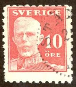 Sweden Sc# 142 Used (b) 1920-1921 10o rose King Gustof V