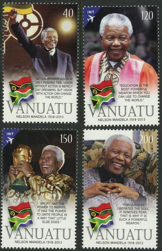 Vanuatu #1083-1086 Nelson Mandela South Africa President Postage Stamps 2014 MLH