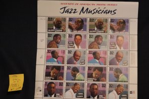 US Jazz Musicians mint sheet (#2588)