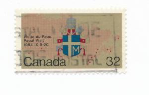 Canada 1984 - Scott 1030 used - 32c, Papal visit