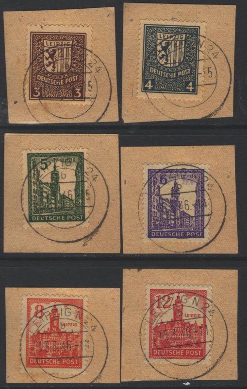 COLLECTION LOT 8786 LEIPZIG UNDER RUSSIAN OCCUPATION #14N15-20 1946 CV+$30