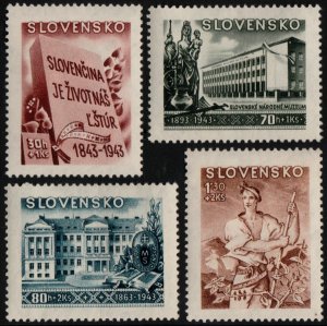 ✔️ SLOVAKIA 1943 - CULTURE MUSEUM - SC. B17/B20 MNH OG [SK128]
