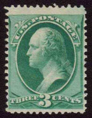 US # 158 SCV $110.   3c Washington, mint hinged, full gum, post office fresh ...