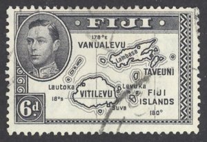 Fiji Sc# 125 Used (b) 1938 6p King George VI