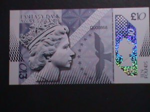 ​AZORES ISLANDS- COLLECTIBLES 10 POUNDS UNCIRCULATED POLYMAR NOTE-VERY FINE