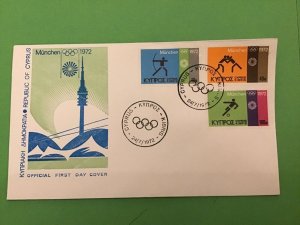 Cyprus 1972 Munich Olympics 1972 First Day Cover Stamps Cover R42546