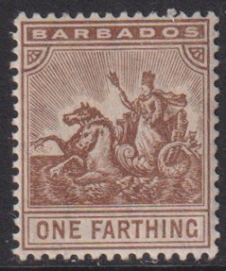 1909 Barbados Badge of the Colony 1 Farthing issue MLMH Sc# 91 CV $11.00 Stk #4