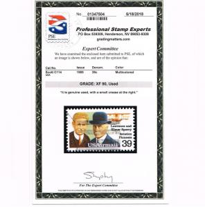 GENUINE SCOTT #114 SPERRY BROTHERS AIR MAIL XF USED PSE GRADED CERT ESTATE SALE